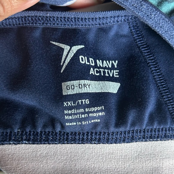 Old Navy Active Floral Racerback Sports Bra XXL | Medium Support Go-Dry - Picture 3 of 3